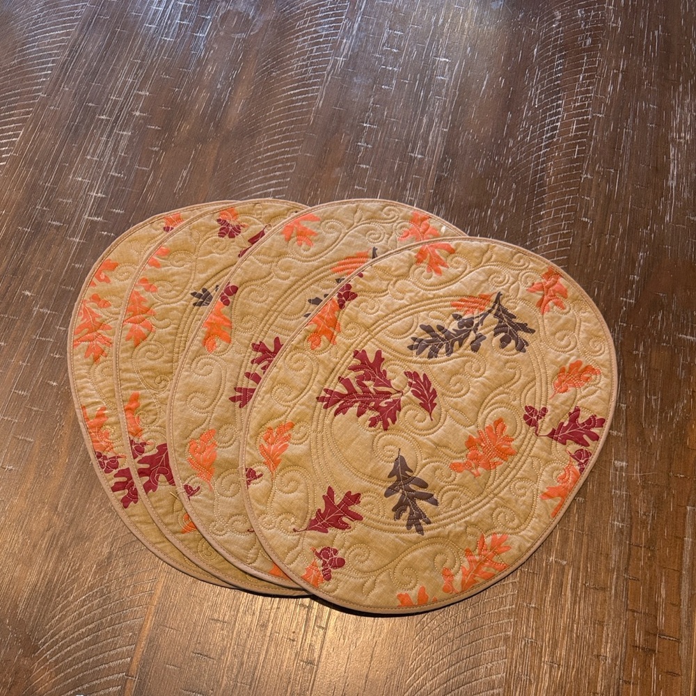 Autumn Leaf Quilted Placemats - Set of 4
